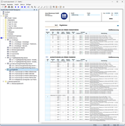 Ausdruckprotokoll mit Daten der Stahlbemessung
