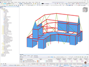 Detailansicht einer Stahlkonstruktion im RFEM von Bent on Destruction.
