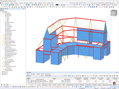 Detailansicht einer Stahlkonstruktion im RFEM von Bent on Destruction.