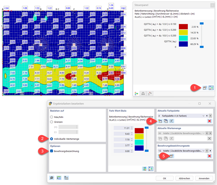 Anwendung des Bewehrungsbezeichnungssatz