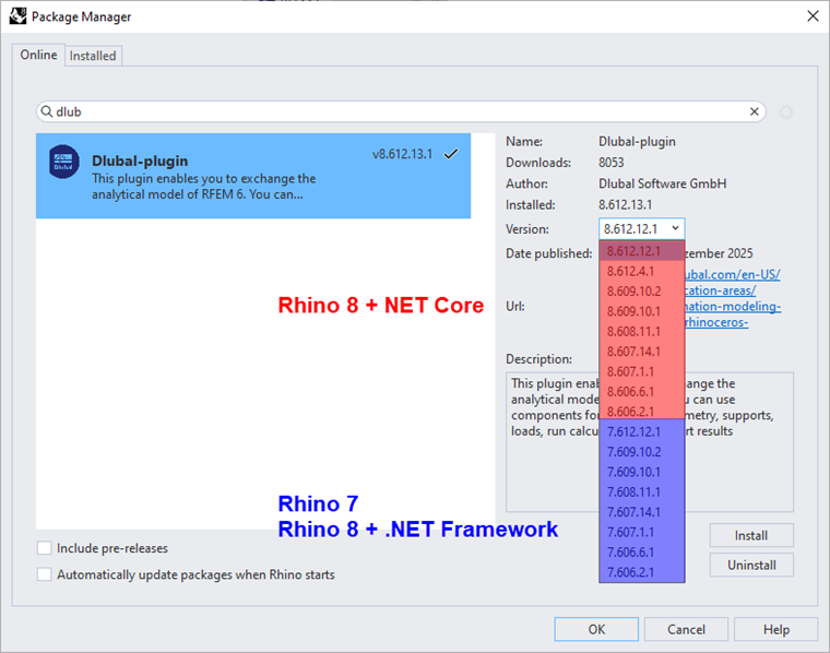 Dlubal-Plugin in Rhino
