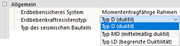 Erdbebenfesten Typ auswählen