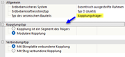 Parameter für Bauteil des Typs 'Kopplungsträger' festlegen