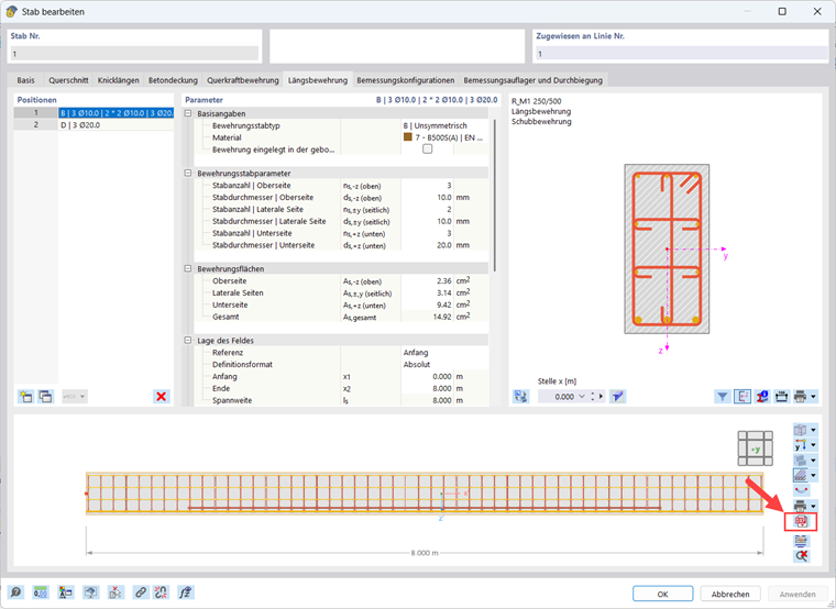 3D-Export der Bewehrungsanordnung