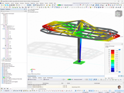 Analyse der Verformung aus Windlasten für eine Stahlkonstruktion.
