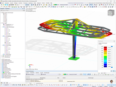 Analyse der Verformung aus Windlasten für eine Stahlkonstruktion.