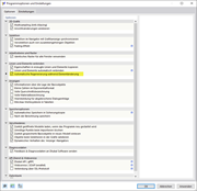 Dialog 'Programmoptionen und Einstellungen'