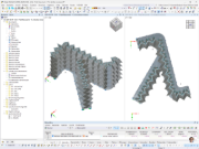 RFEM-Analysemodell eines Stahlmonuments mit detaillierter Tragwerksdarstellung.