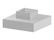 Eine symmetrische Köchergründung, die im Bauwesen zur Stabilisierung und Unterstützung eingesetzt wird, dargestellt in einer technischen Illustration.
