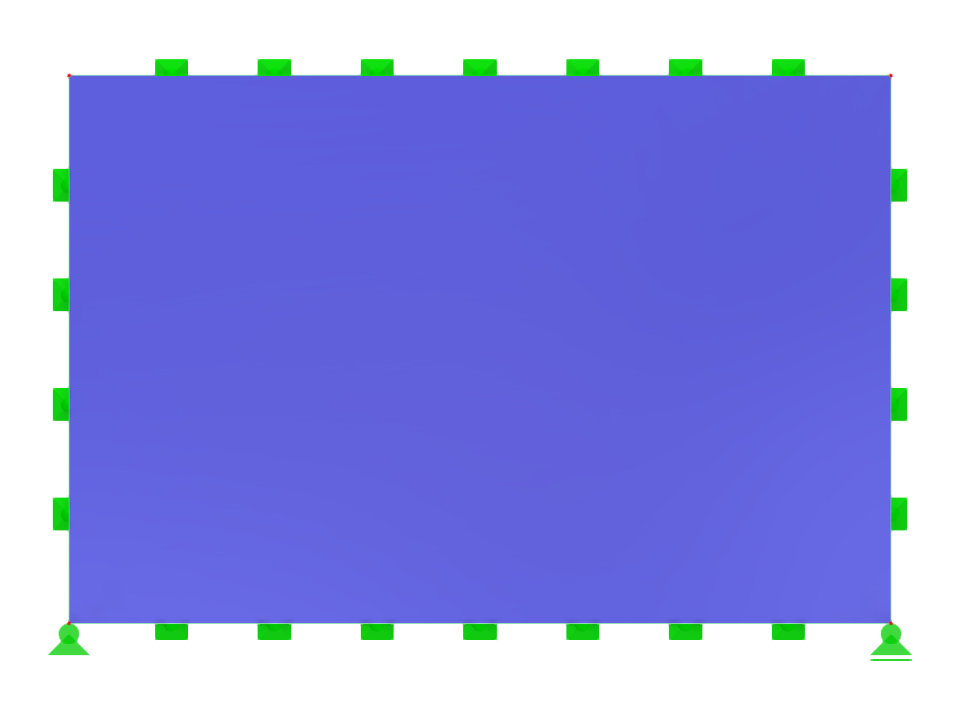Eine Flachplattenstruktur ohne zusätzliche Aussteifungselemente, konzipiert für Analyse und Simulation. Geeignet für statische und dynamische Lastszenarien.