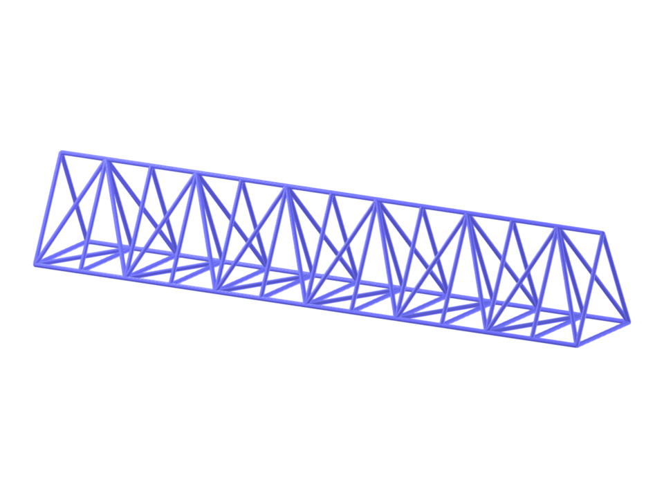 Eine dreidimensionale, dreieckige Fachwerkstruktur, die miteinander verbundene Stahlstäbe zeigt, die eine Pyramidenform bilden.Tags
3D-Fachwerk, Stahlstäbe, Tragwerksplanung, Dreieckige Struktur, PyramidenformBildbeschreibung
Dargestellt ist eine dreidimensionale, dreieckige Fachwerkstruktur, konstruiert aus Stahlstäben, die an Knotenpunkten zusammenlaufen und eine Pyramidenform bilden. Das Design veranschaulicht die ingenieurtechnische und geometrische Ausrichtung der Fachwerkkomponenten. Diese Art von Struktur wird aufgrund ihrer Festigkeit und Stabilität häufig in verschiedenen technischen Anwendungen eingesetzt.