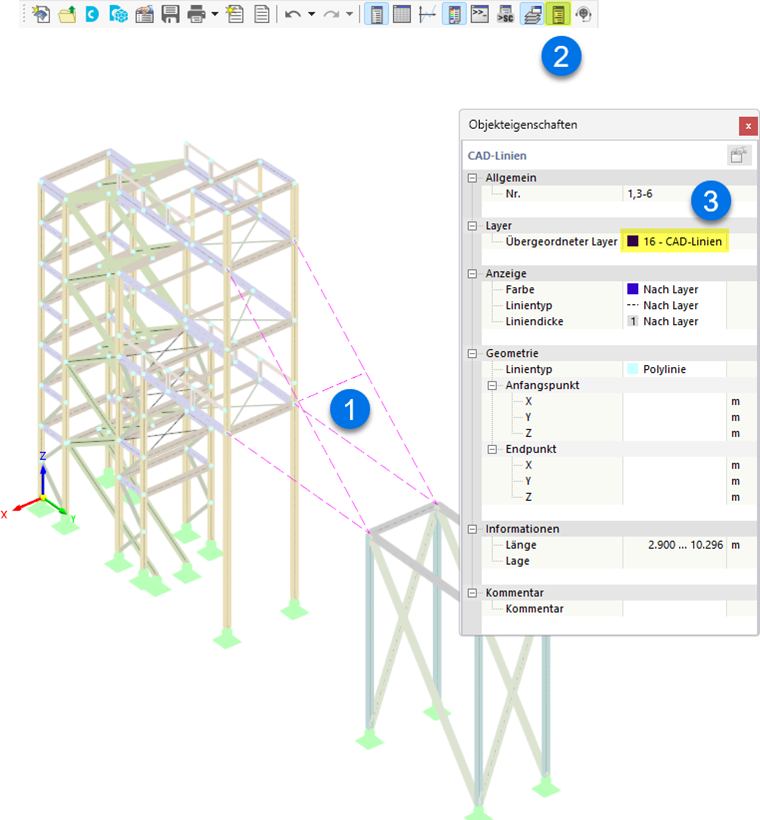 CAD-Linien einem Layer zuweisen