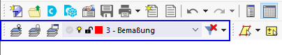 Symbolleiste mit Funktionen für Layer