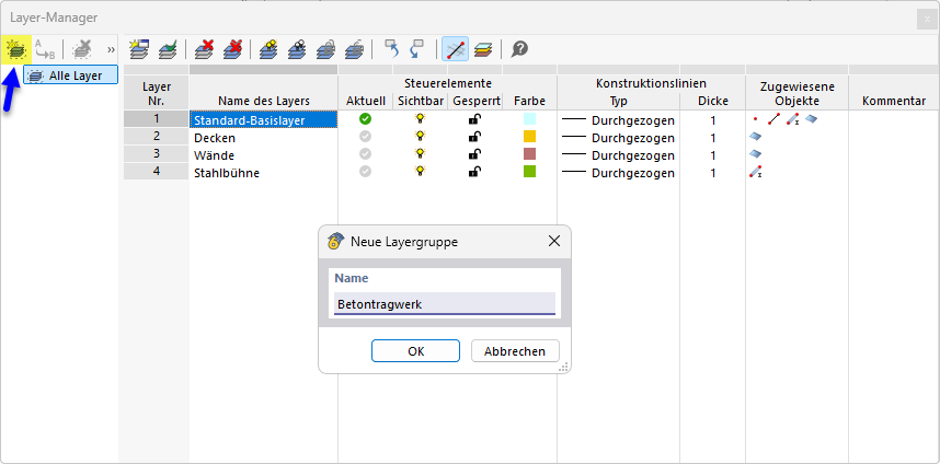 Neue Layergruppe erstellen