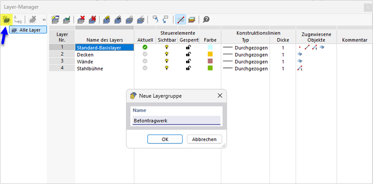 Neue Layergruppe erstellen