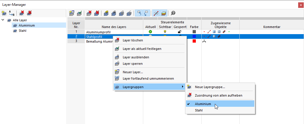Layer aus Layergruppe entfernen