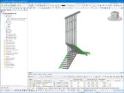 Modell der Treppe B in RFEM