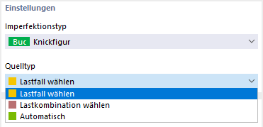Quelltyp für Knickfigur auswählen