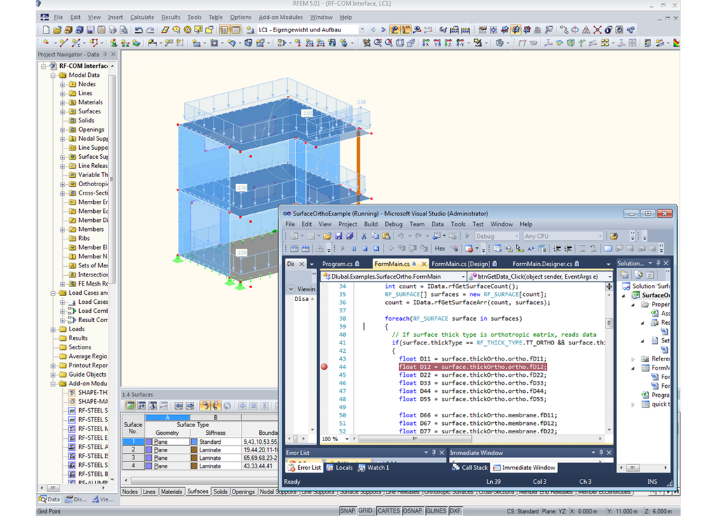 Program Code in Visual Studio