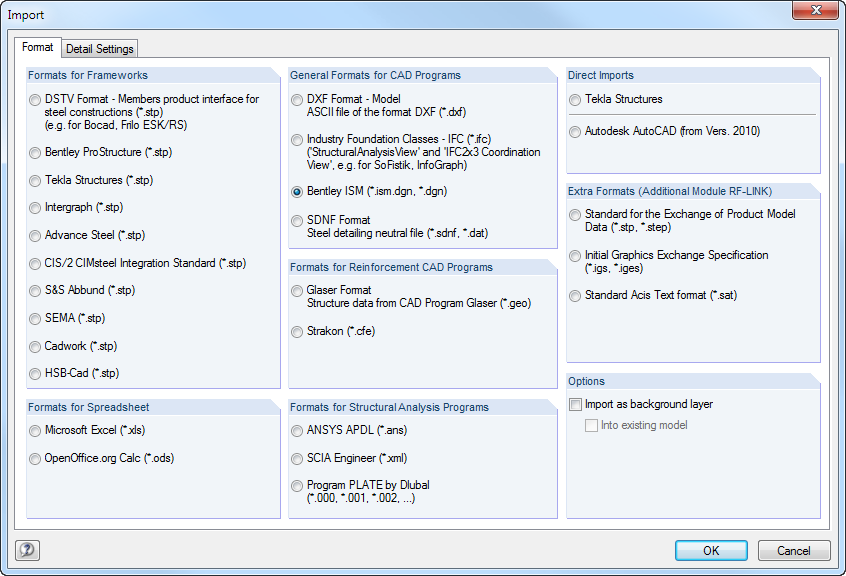 Import Dialog Box in RFEM