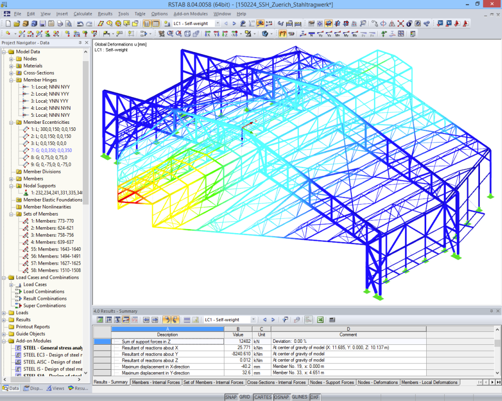 Noise Protection Hangar at Zurich Airport | Designed with RSTAB by WTM Engineers GmbH, Hamburg, Germany www.wtm-engineers.de