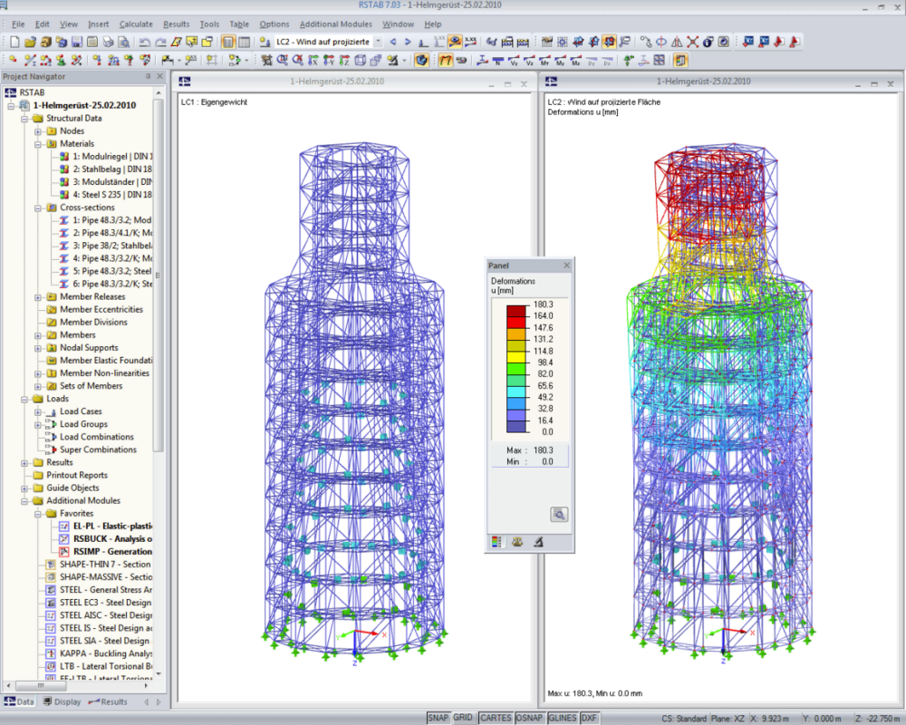 Scaffolding Structure for Steeple Renovation in Kerpen, Germany | Designed with RFEM by IB Klimpel, Bochum, Germany | www.ib-klimpel.de