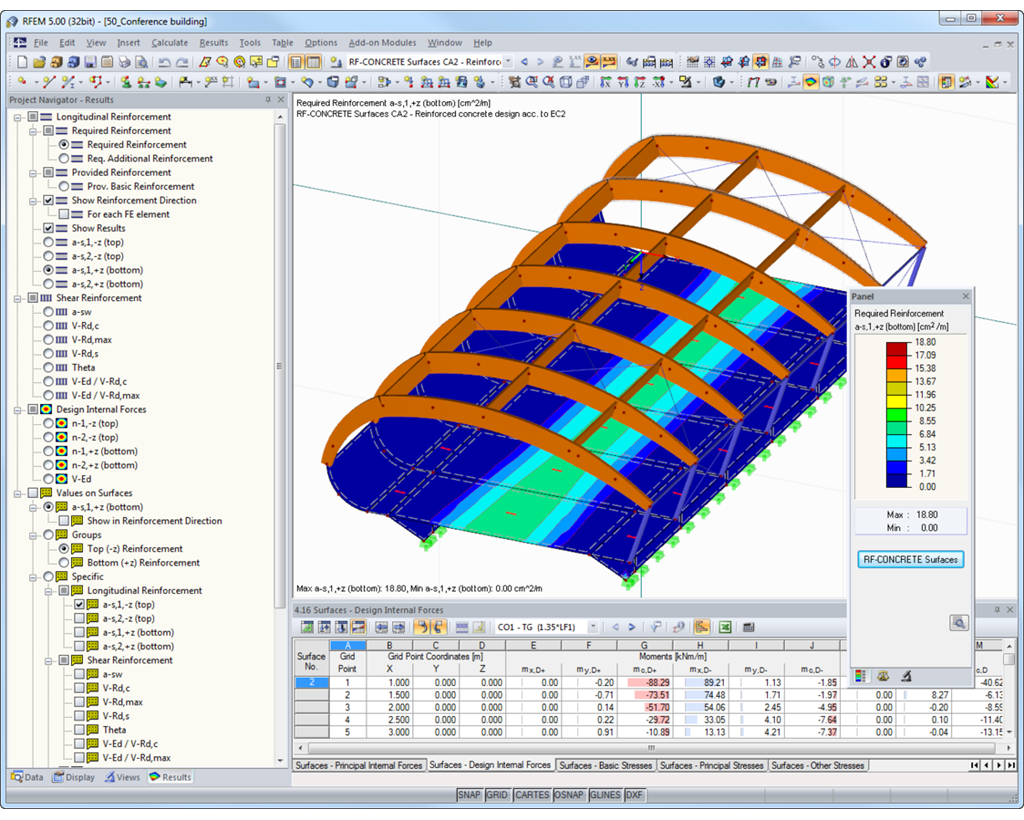 Required Reinforcement According to Eurocode 2 in RFEM