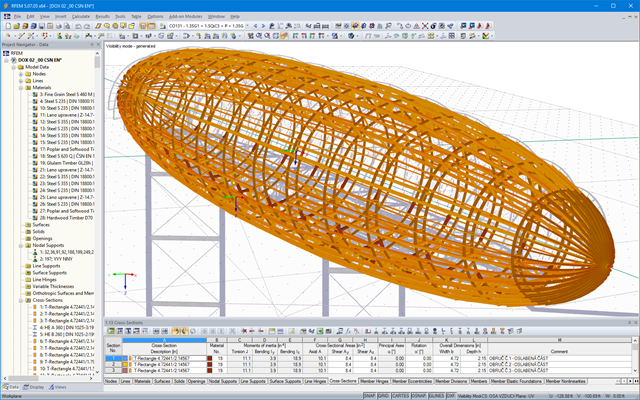 Display of Pure Timber Structure in RFEM