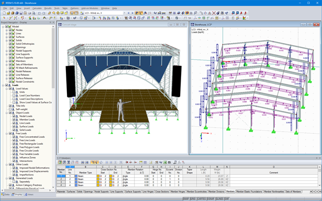 Concert Stage and Hall Made of Aluminum in RFEM