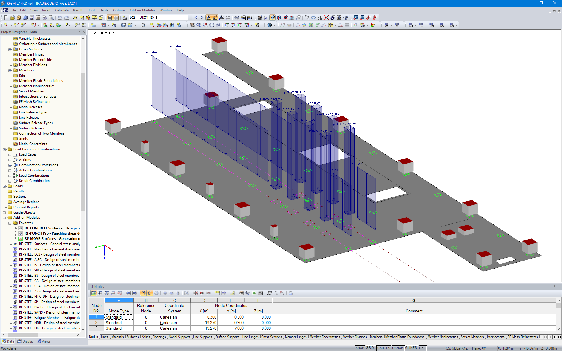 Moving Loads Applied to Floor Slab in RFEM