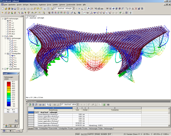 Deformation of Partial Structures in RSTAB