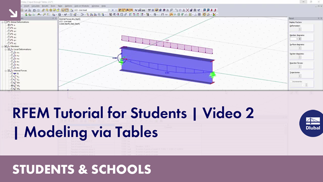 RFEM Tutorial for Students | Video 2 | Modeling via tables