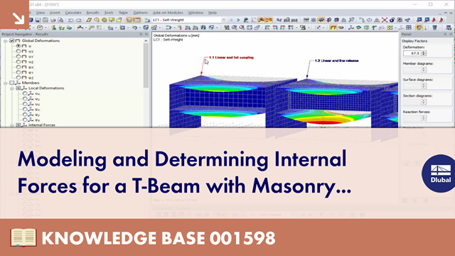Modeling and Determination of Internal forces for T-Beam with Masonry Wall Above it