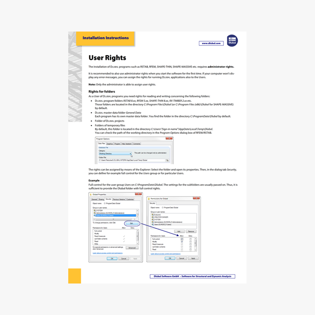 Dlubal Software User Rights