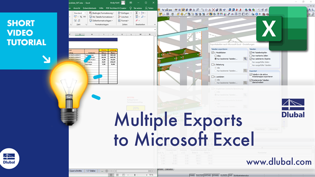 Multiple Export from RFEM/RSTAB to Microsoft Excel