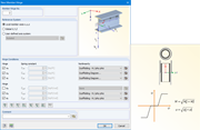 Definition of a member end hinge with the "Scaffolding Diagram" nonlinearity