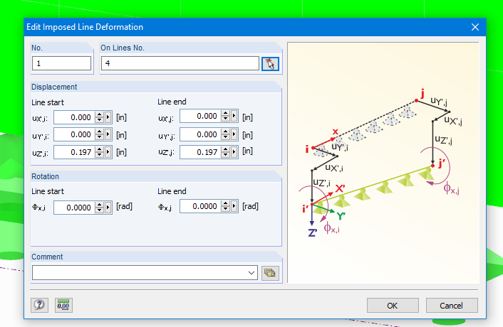"Imposed Line Deformation" Load Type
