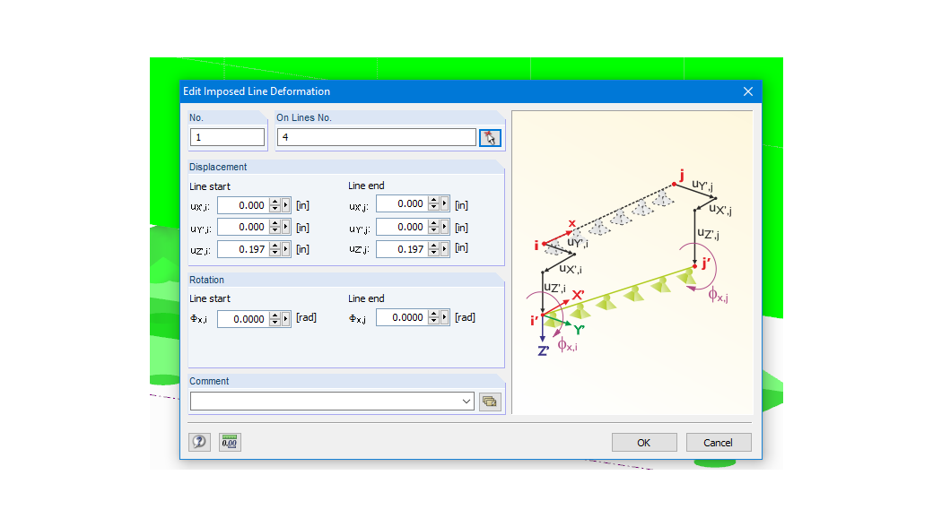 "Imposed Line Deformation" Load Type