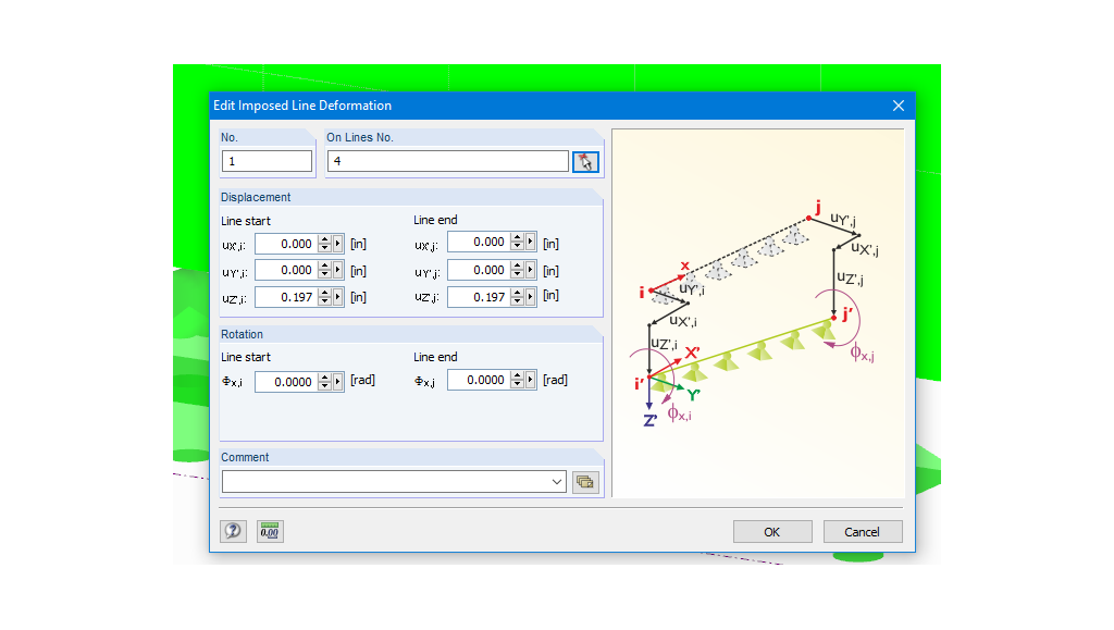 "Imposed Line Deformation" Load Type