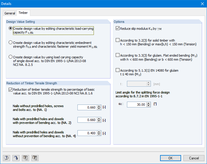 Detailed Settings for Design