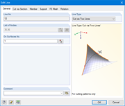 Decomposition of membrane surface using the line type "Intersection by means of two lines"