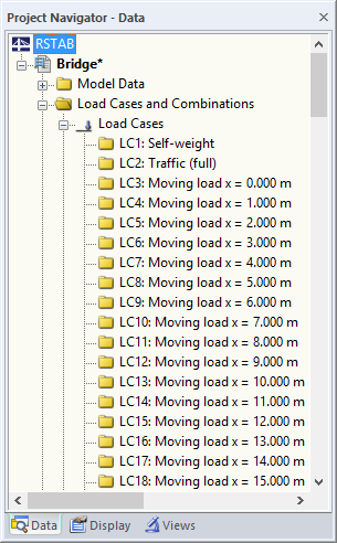 Generated Load Cases in RSTAB