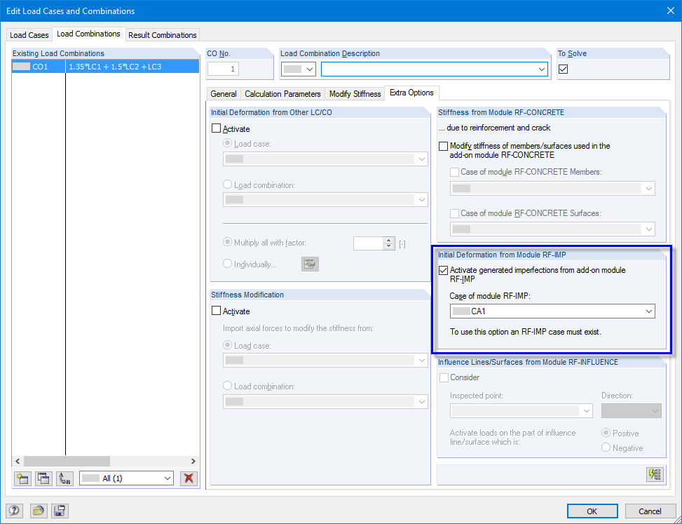 Pre-Deformed FE Mesh in Load Combination