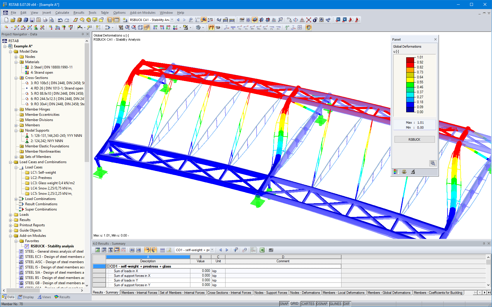 Graphical Display of Buckling Shape
