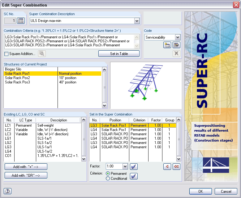 Superimposition of Operating States with Combination Criterion "or"