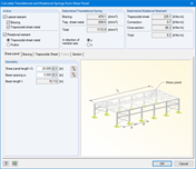 Determination of the translational and rotational suspension from the shear panel