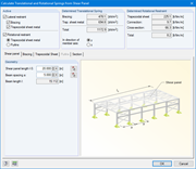 Determination of the translational and rotational suspension from the shear panel