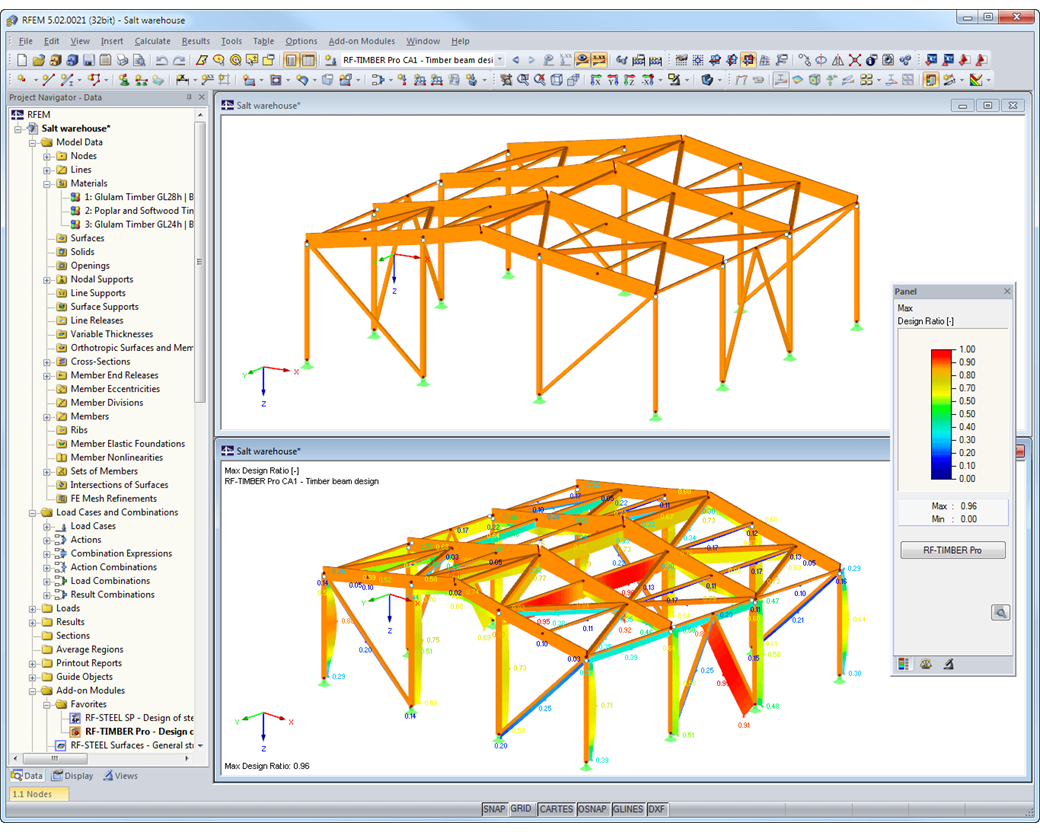 Graphical Representation of Timber Model with Design Ratio