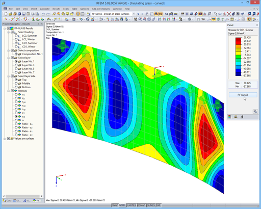 Results in RFEM Graphic - Stresses