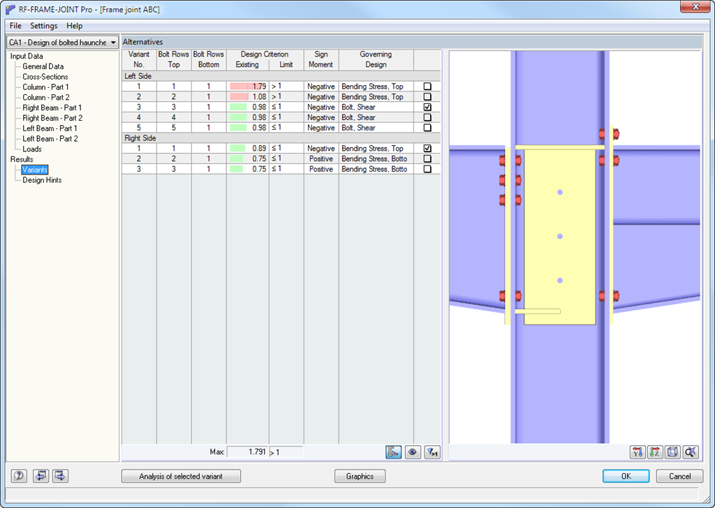 Variants of Preliminary Design